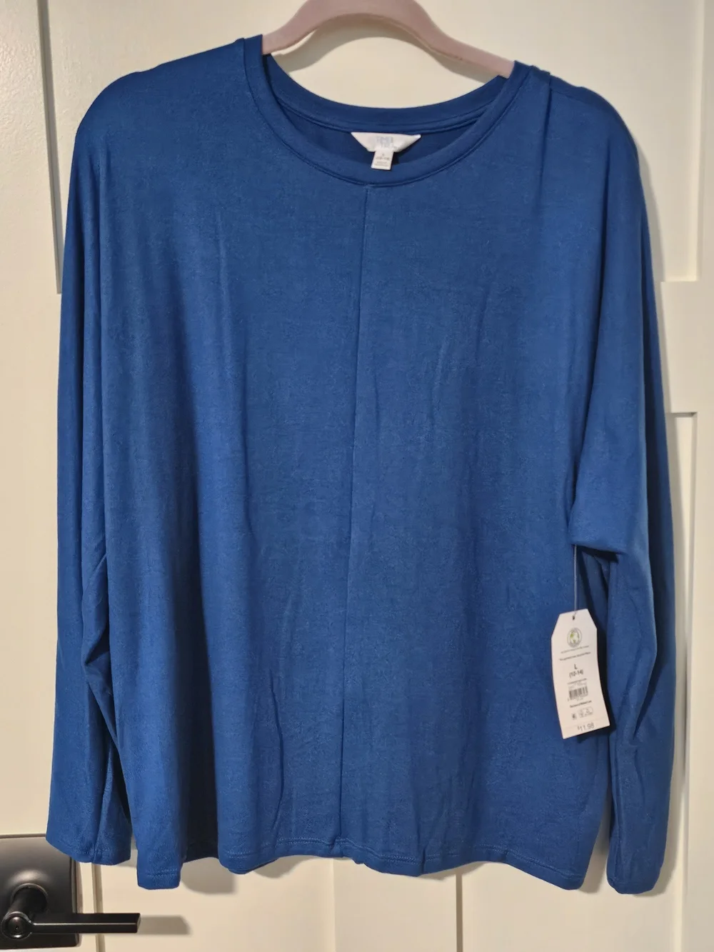 Time and Tru Men's Royal Blue Long-Sleeve Crewneck Shirt
